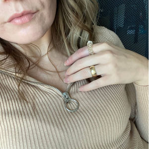 Metal coil wire ring, new--size 7